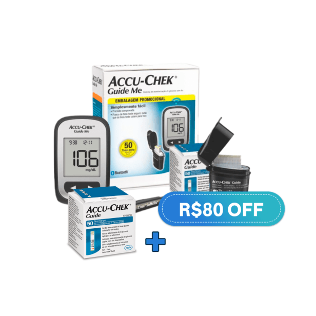 Monitor de medir glicemia Guide com 100 tiras